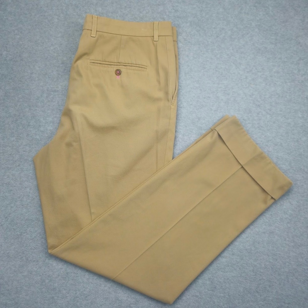 Lilly Pulitzer Men's Stuff Khaki Chino Pants Waist 34 Vibrant Paisley Lining - Picture 2 of 9
